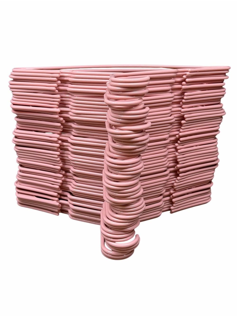 Lot of 50 Mainstays Plastic Notched Adult Hangers in Pearl Blush - Picture 7 of 8